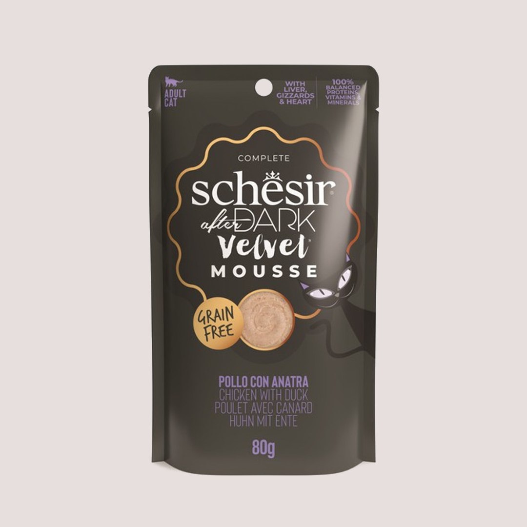 Schesir After Dark Adult Cat Mousse Chicken & Duck Cat Food