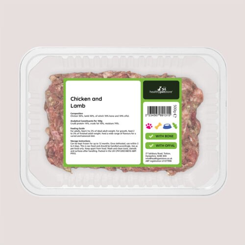 Raw Minced Chicken & Lamb With Bone & Offal 500g